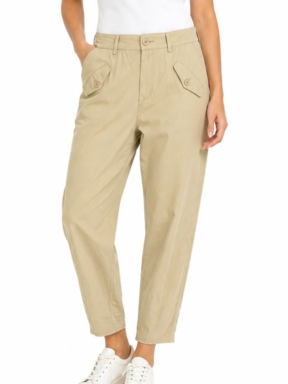 Kut from the Kloth Cropped Khaki High-Rise Tapered Pants NWT